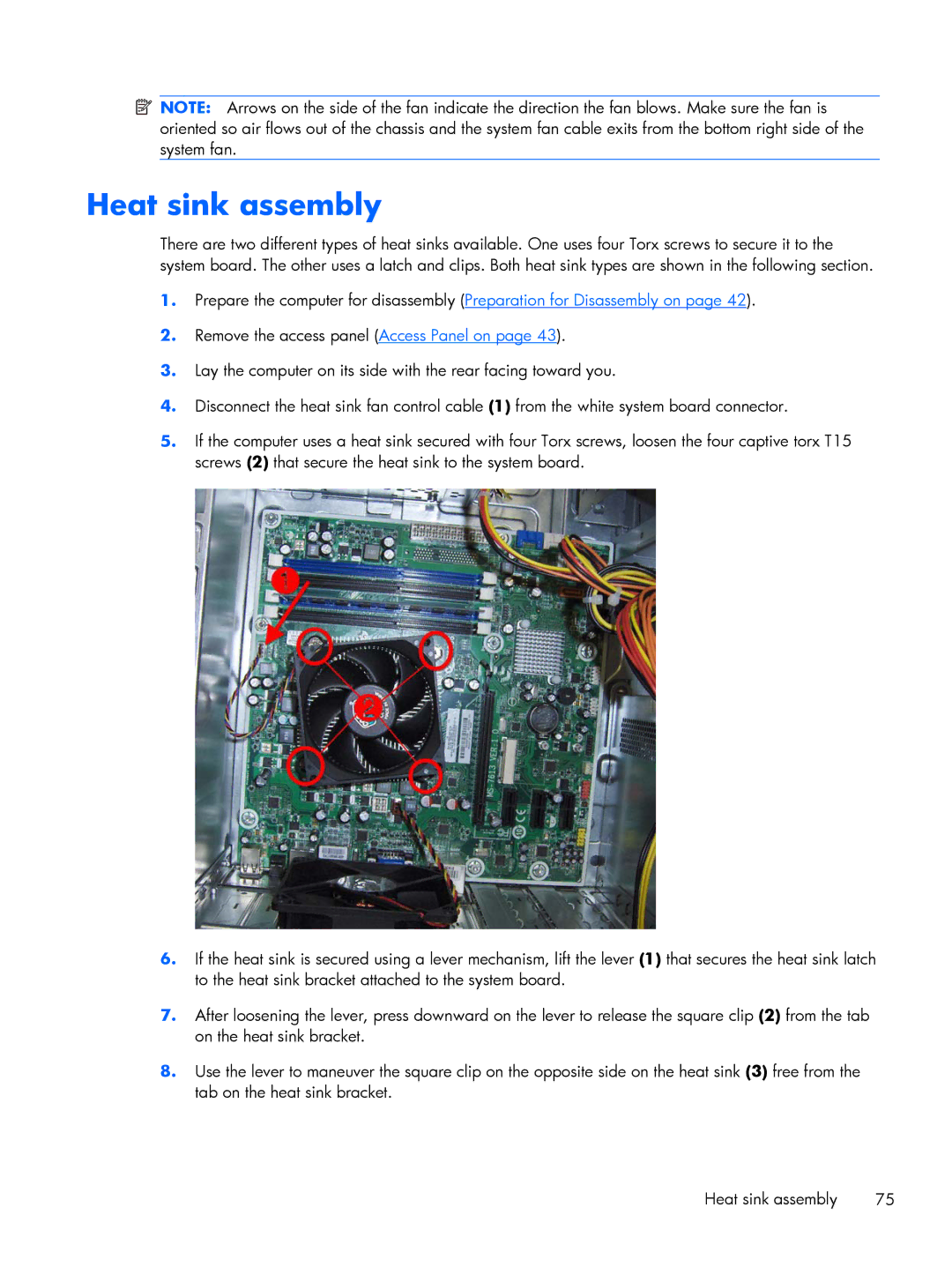 HP E1Y97UT 11.6' E1Y97UT#ABA manual Heat sink assembly 