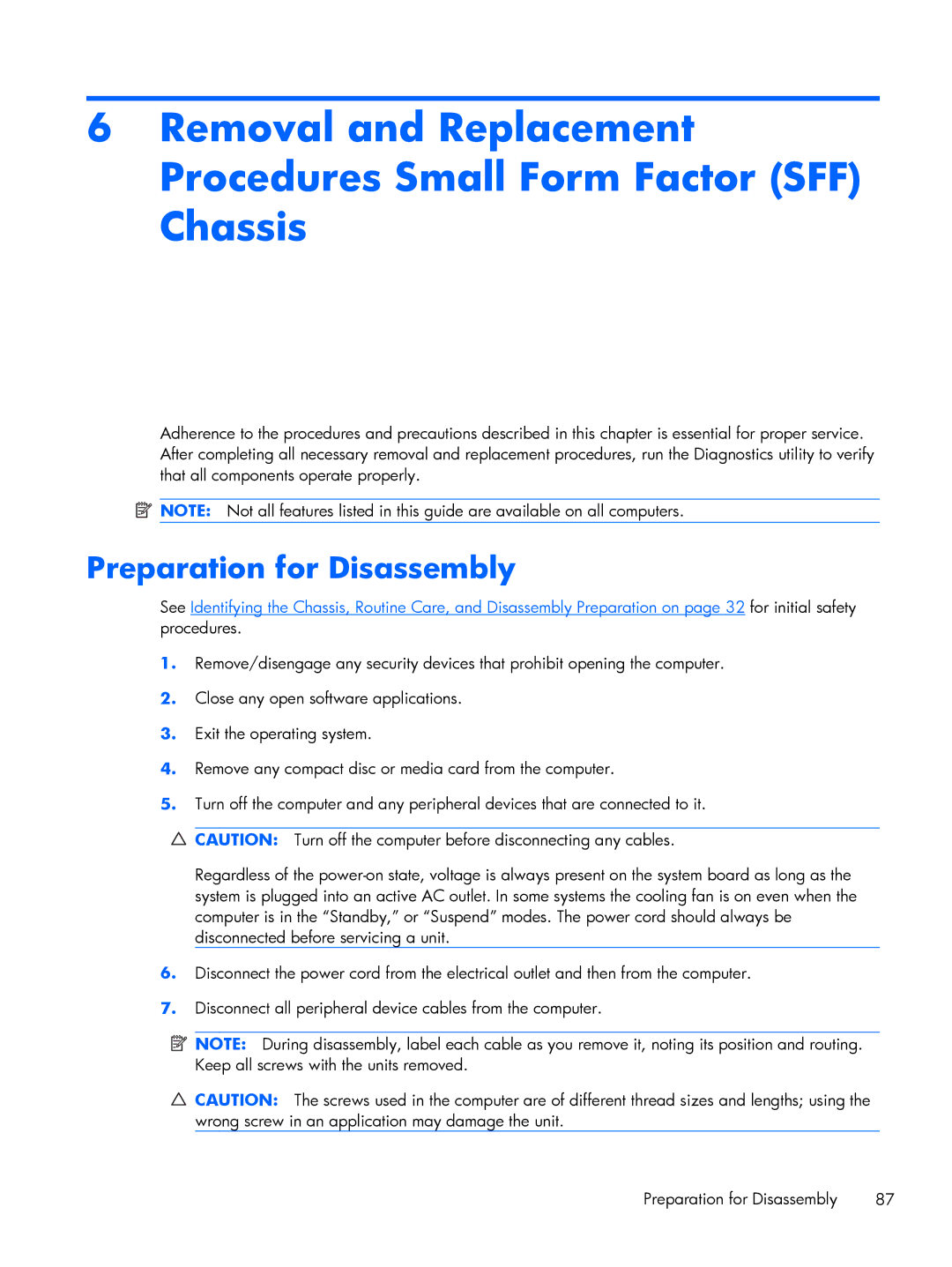 HP E1Y97UT 11.6' E1Y97UT#ABA manual Preparation for Disassembly 