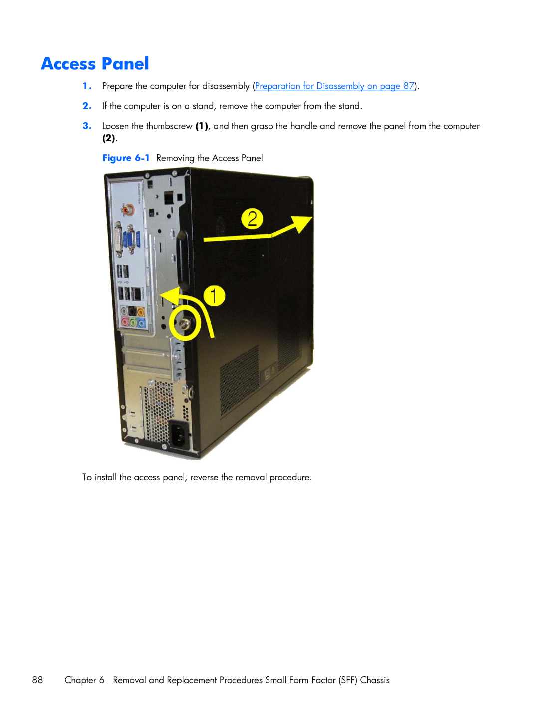 HP E1Y97UT 11.6' E1Y97UT#ABA manual Access Panel 