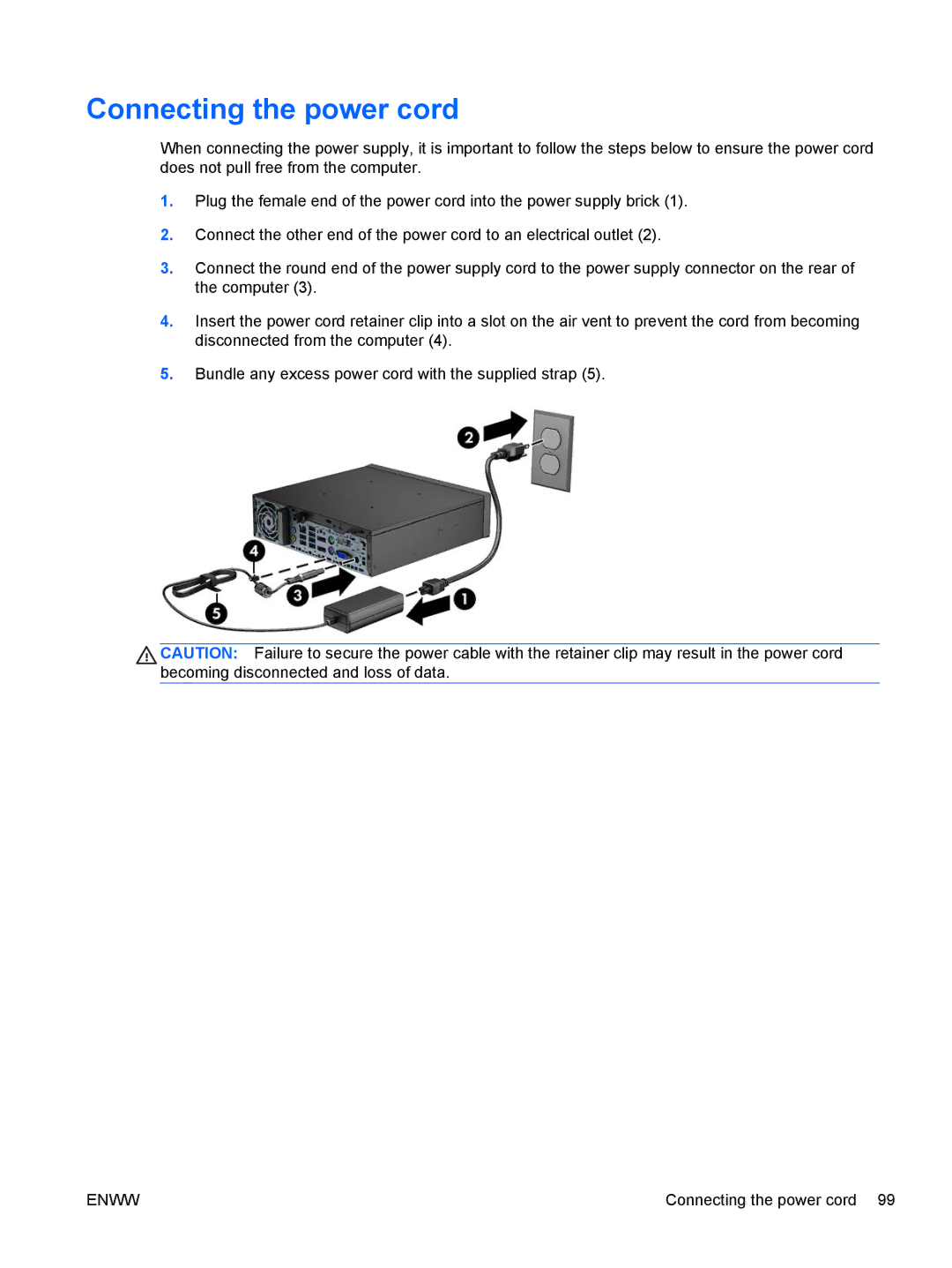 HP E1Z94UT E1Z94UT#ABA manual Connecting the power cord 