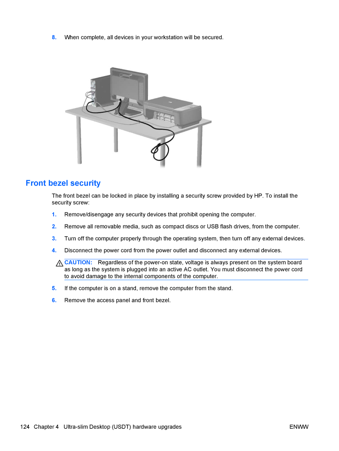 HP E1Z94UT E1Z94UT#ABA manual Front bezel security 