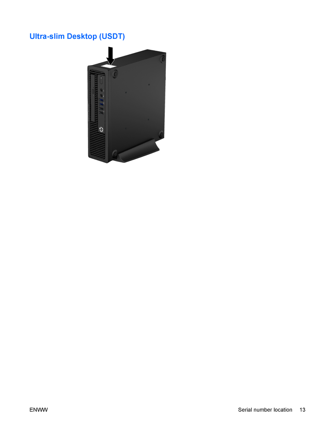 HP E1Z94UT E1Z94UT#ABA manual Serial number location 