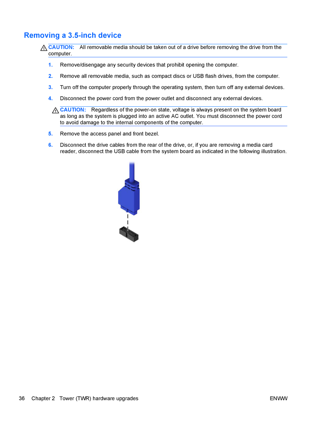 HP E1Z94UT E1Z94UT#ABA manual Removing a 3.5-inch device 