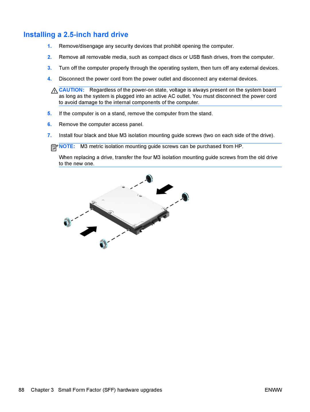 HP E1Z94UT E1Z94UT#ABA manual Installing a 2.5-inch hard drive 