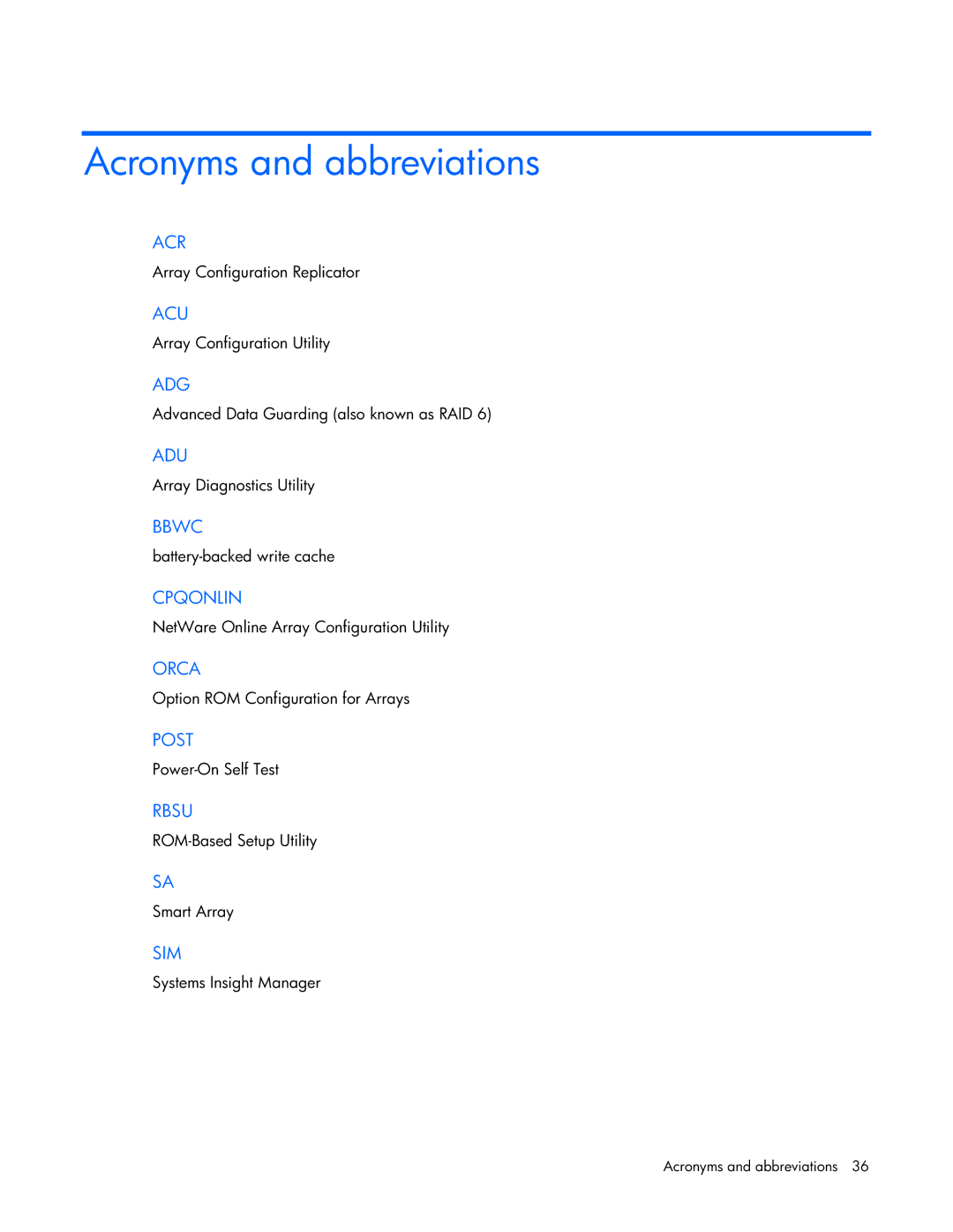 HP E200 manual Acronyms and abbreviations 