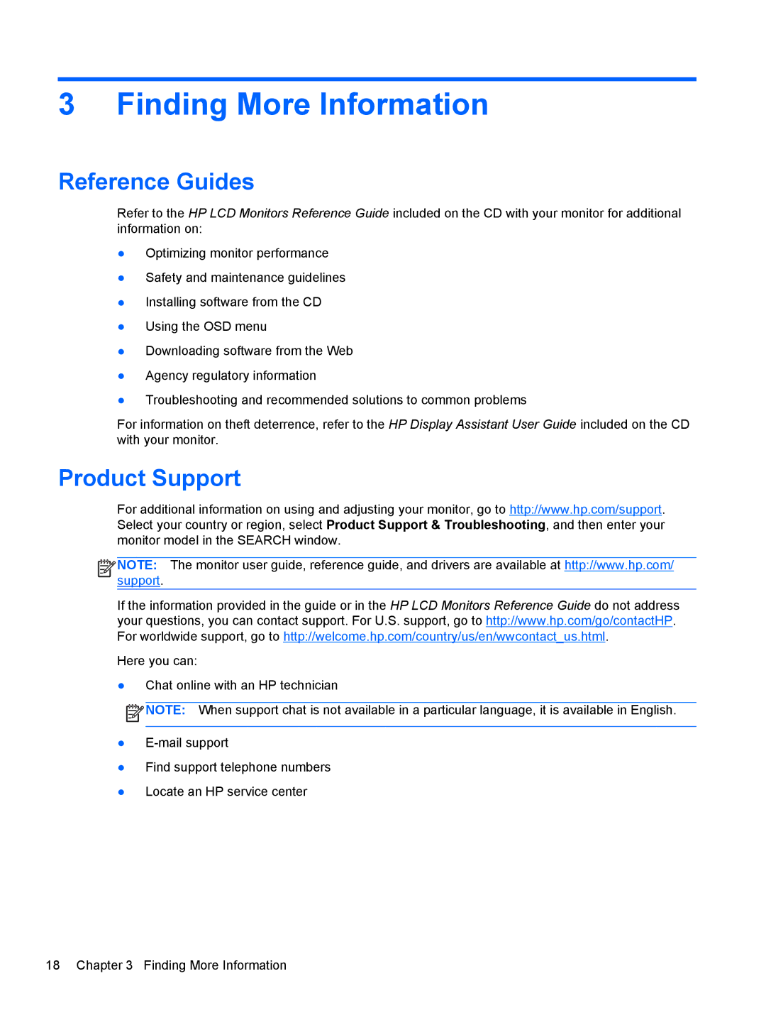 HP E201 20 C9V73A8#ABA, Promo Display E221 C9V76A8ABA manual Finding More Information, Reference Guides, Product Support 