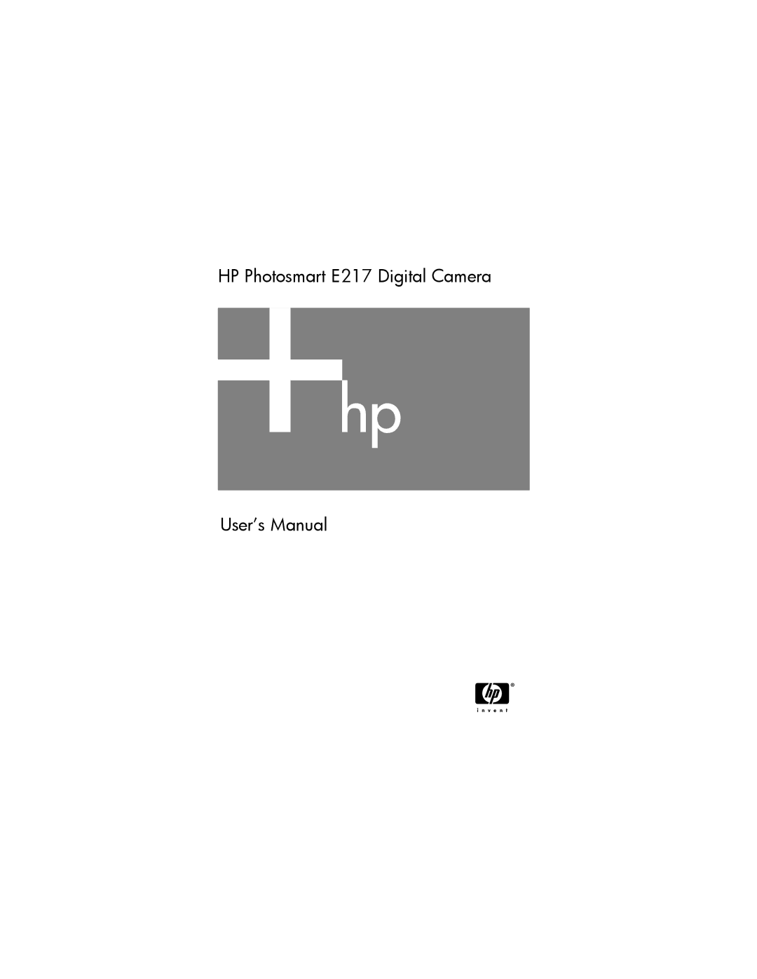 HP manual HP Photosmart E217 Digital Camera User’s Manual 