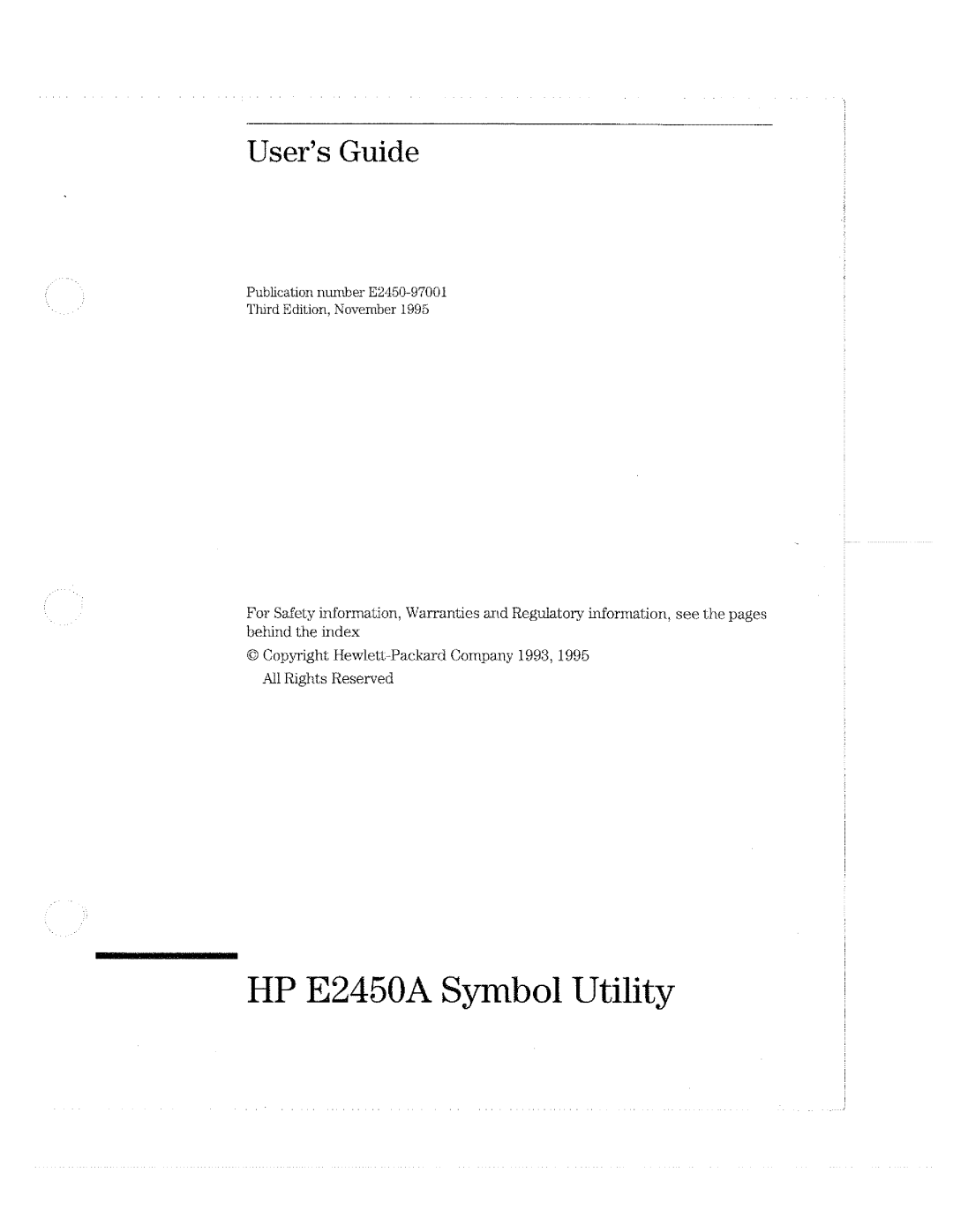 HP E2450A manual 