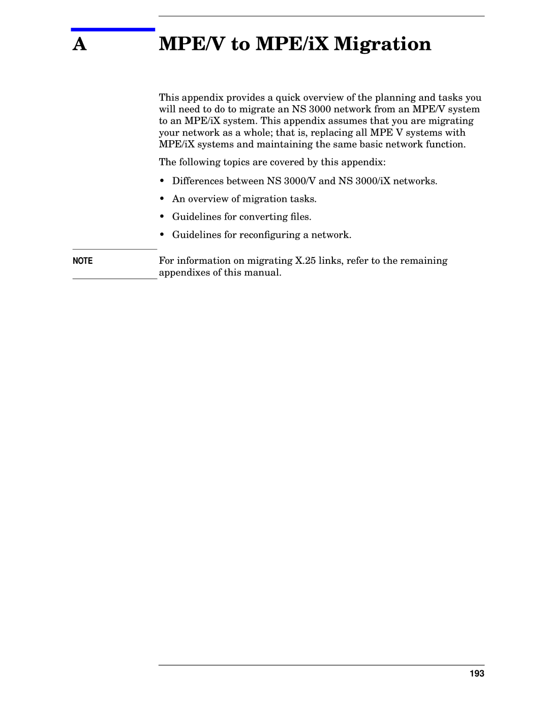 HP E3000/IX, E3000 MPE/IX manual MPE/V to MPE/iX Migration 