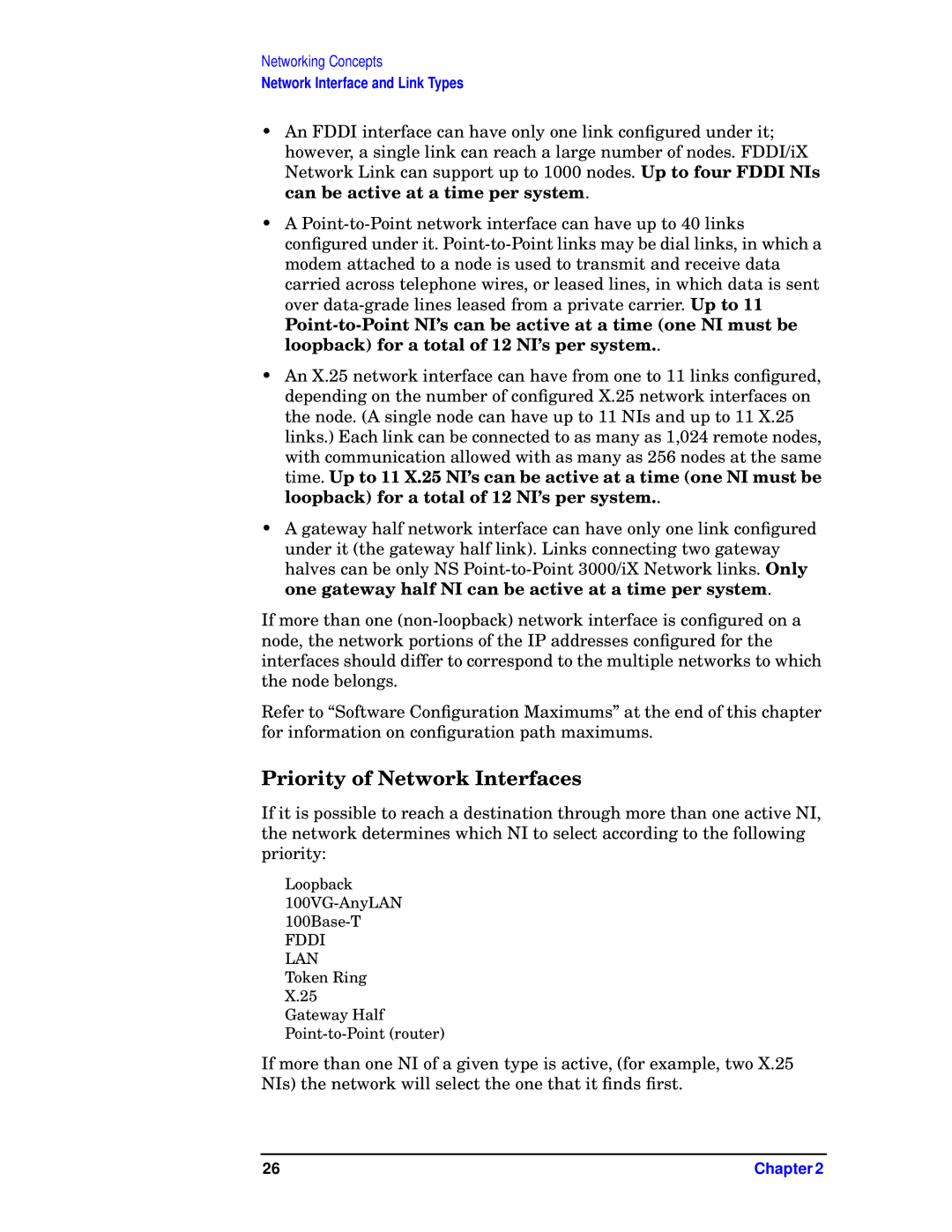 HP E3000 MPE/IX, E3000/IX manual Priority of Network Interfaces 