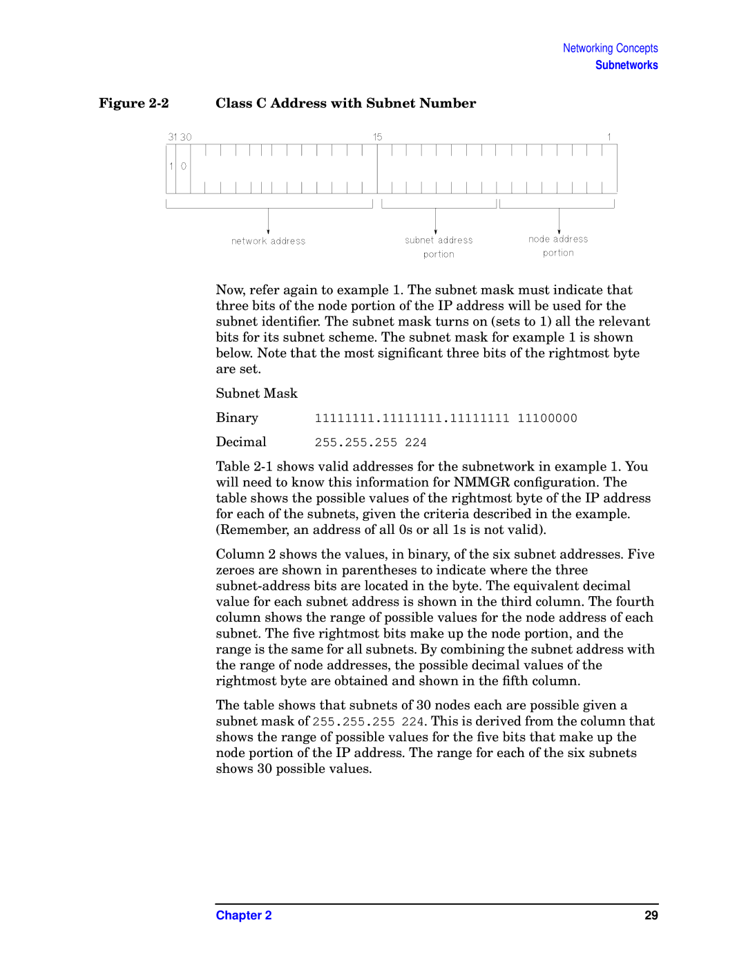 HP E3000/IX, E3000 MPE/IX manual Binary 11111111.11111111.11111111 Decimal 255.255.255 