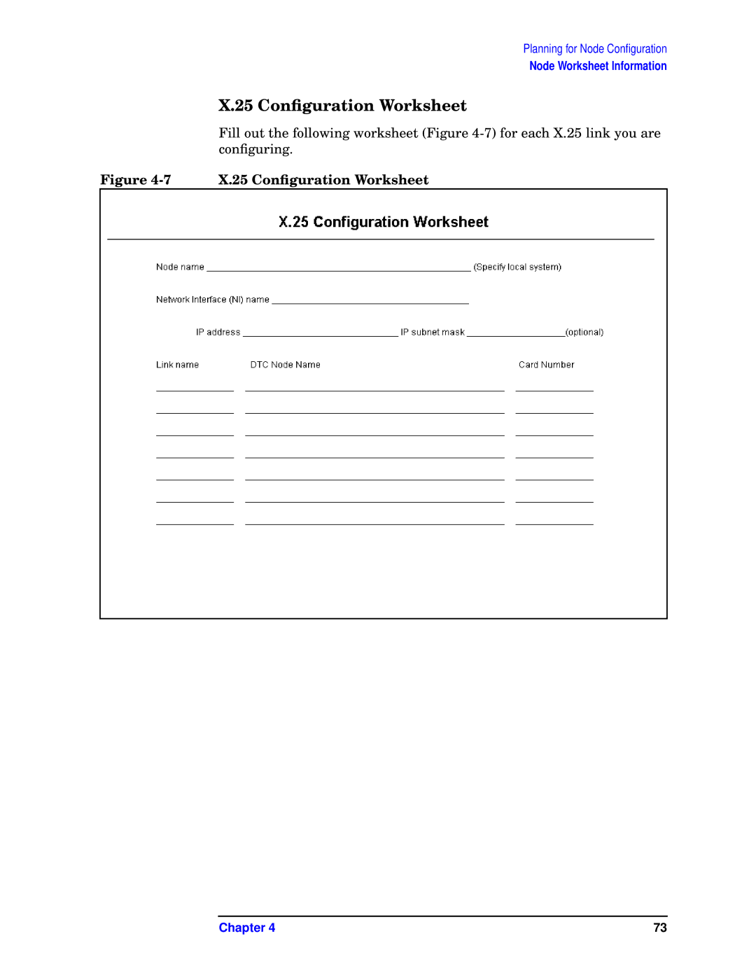 HP E3000/IX, E3000 MPE/IX manual X.25 Conﬁguration Worksheet 