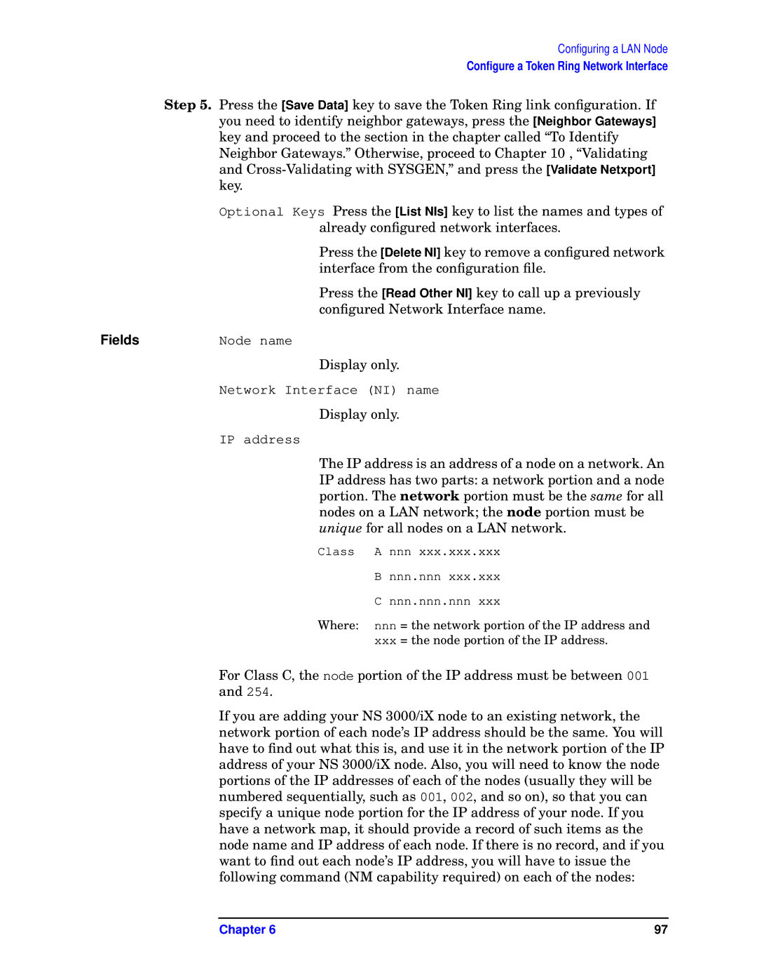 HP E3000/IX, E3000 MPE/IX manual Node name 