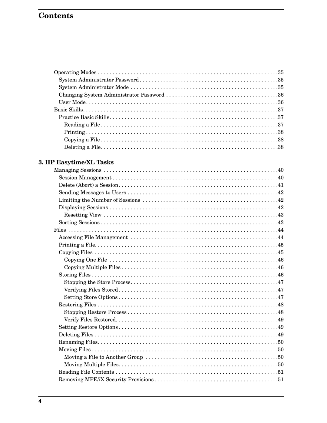 HP e3000 MPE/iX Systems B1940-90005 manual HP Easytime/XL Tasks 