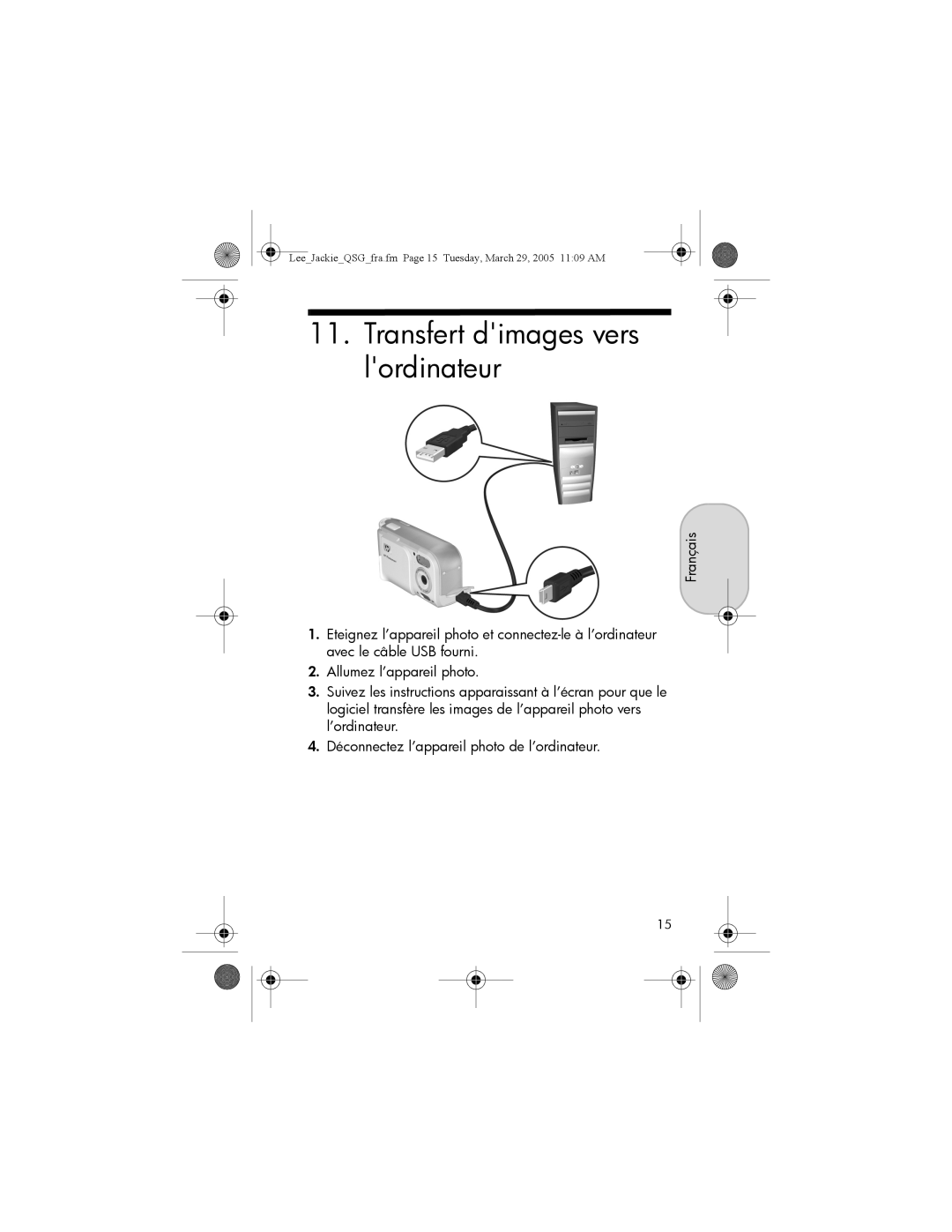 HP E217, E317 manual Transfert dimages vers lordinateur 