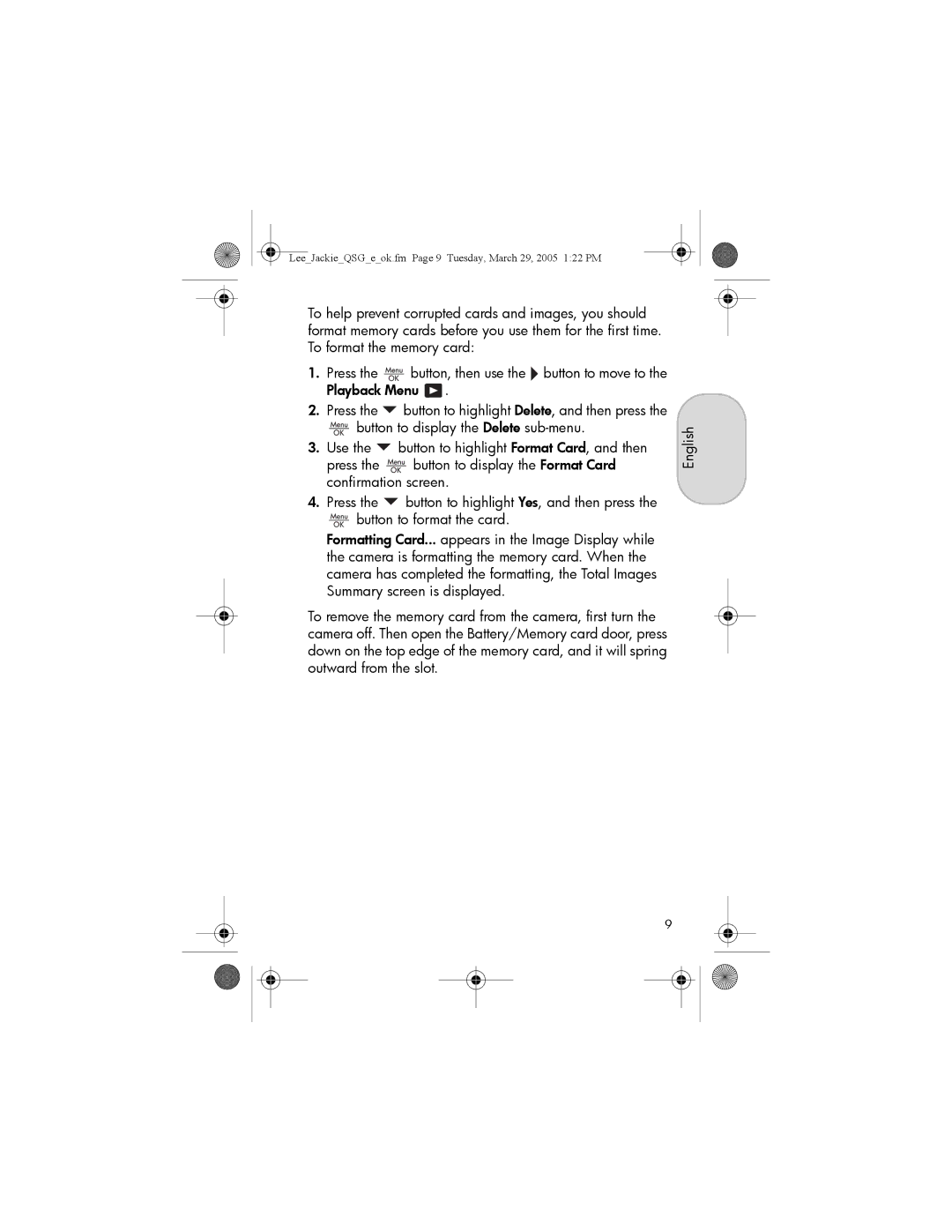 HP E217, E317 manual Press the button to highlight Delete, and then press 