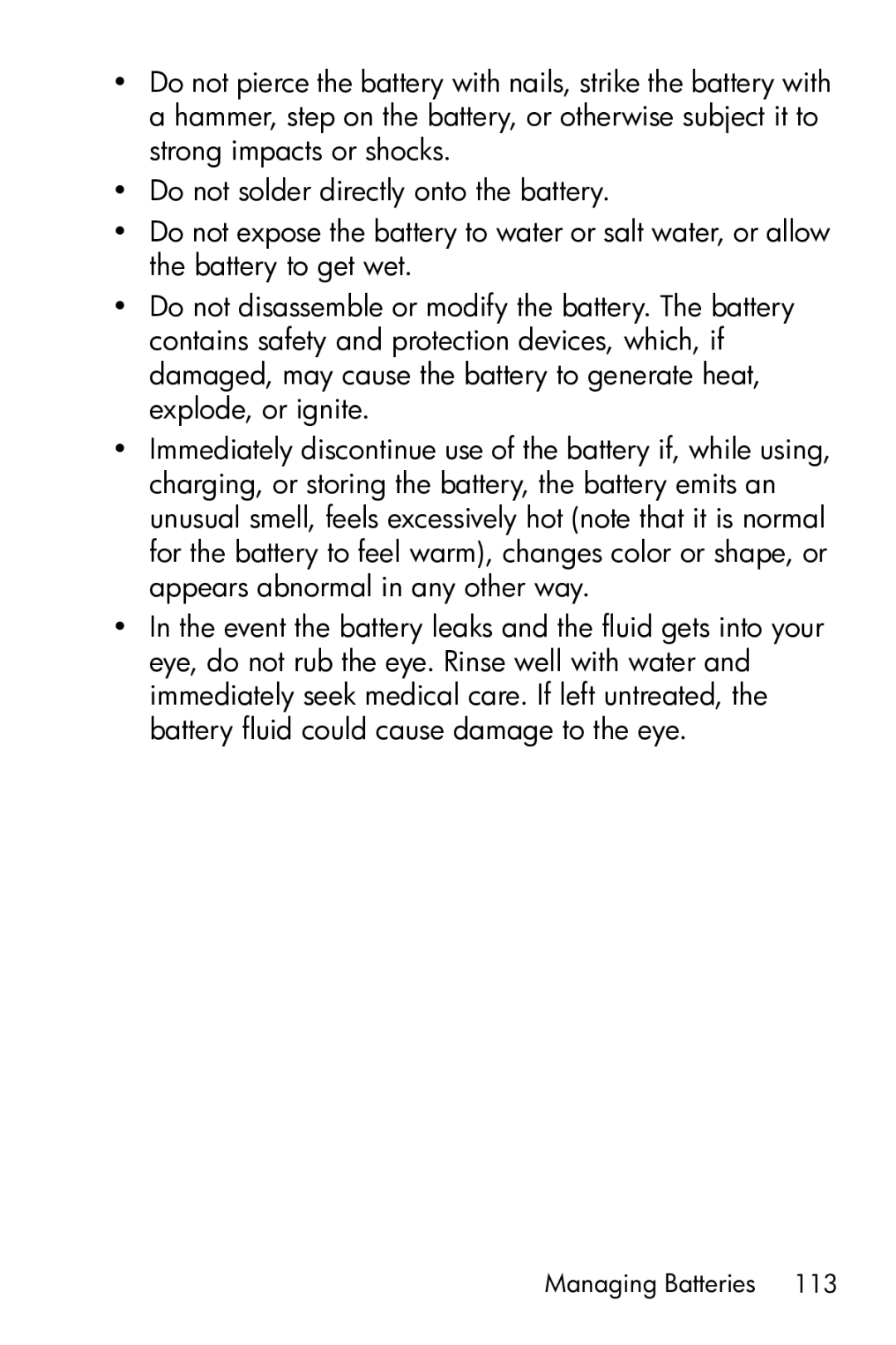 HP E317 manual Managing Batteries 