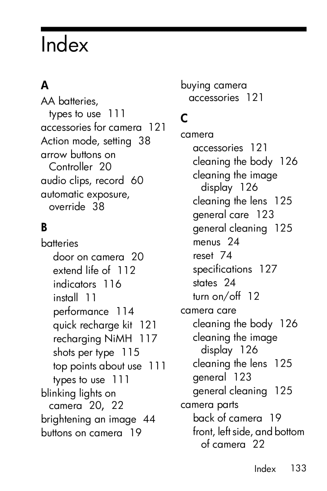 HP E317 manual Index 