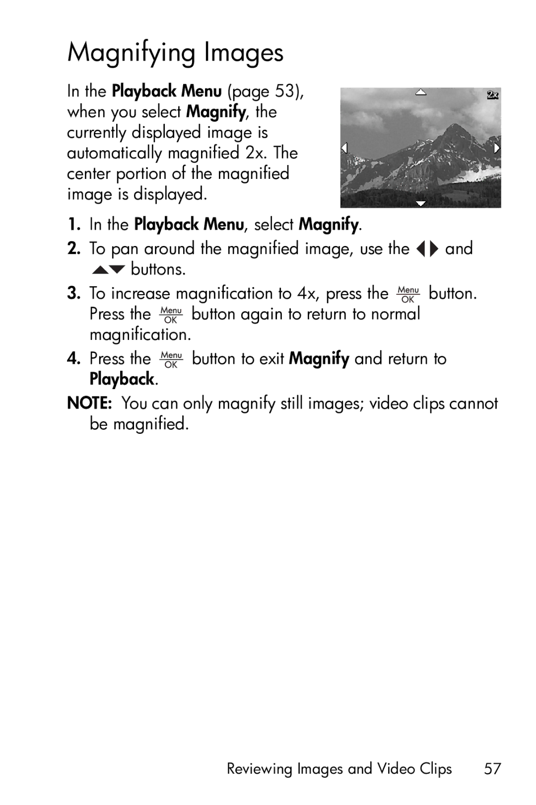 HP E317 manual Magnifying Images 