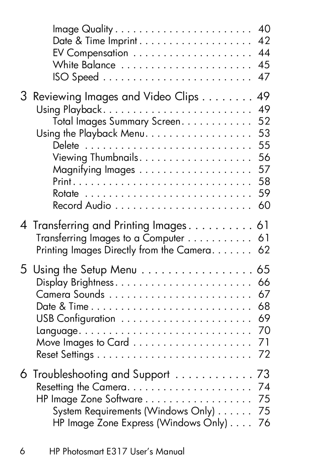 HP E317 manual Transferring and Printing Images 