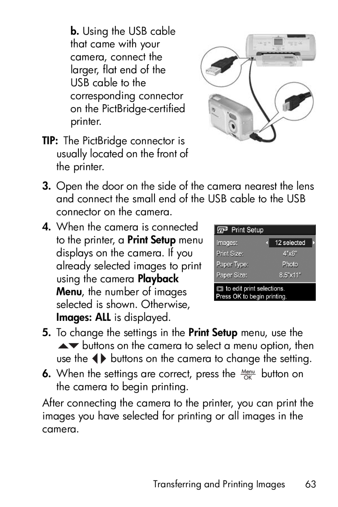 HP E317 manual Transferring and Printing Images 