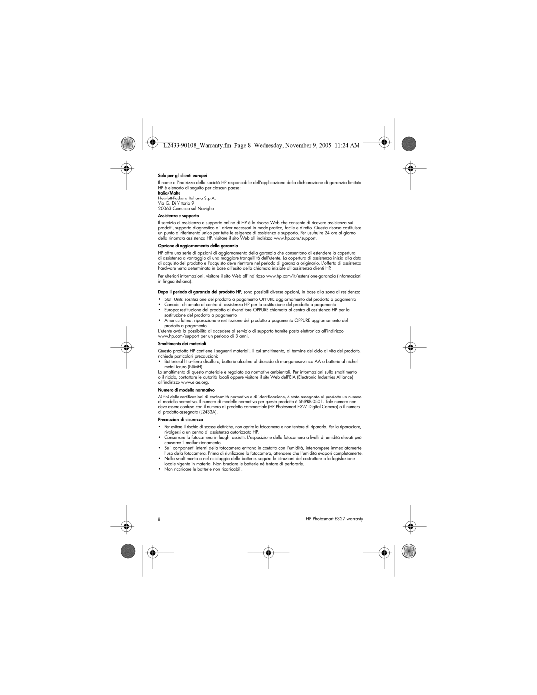 HP E327 manual 