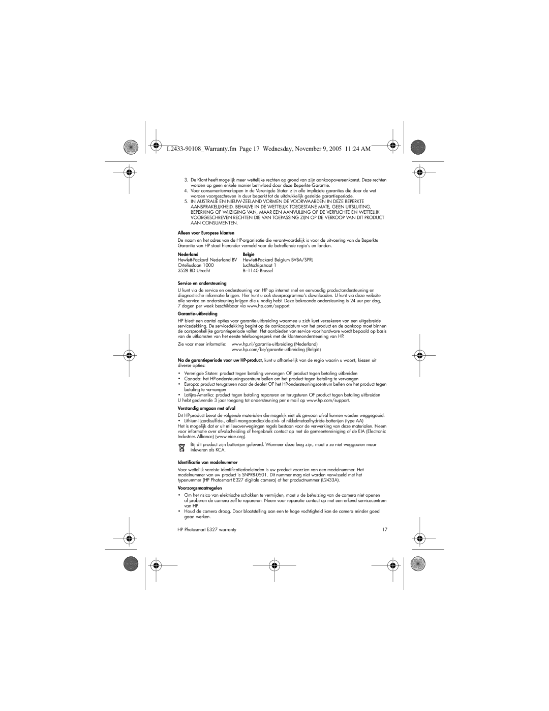 HP E327 manual 