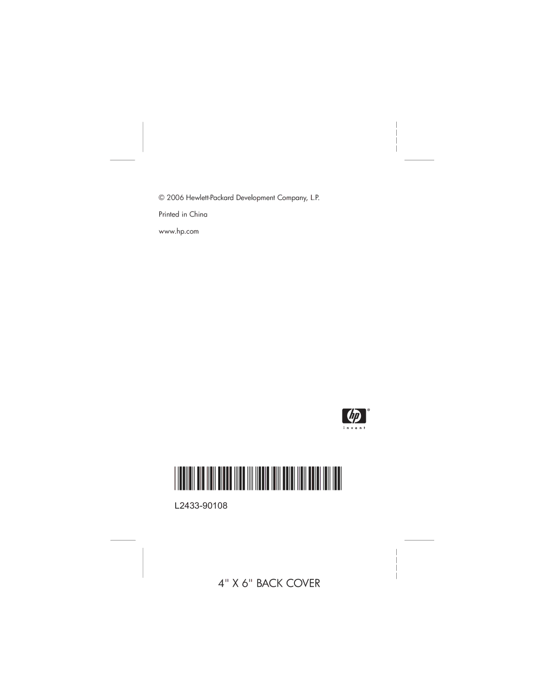 HP E327 manual Back Cover 