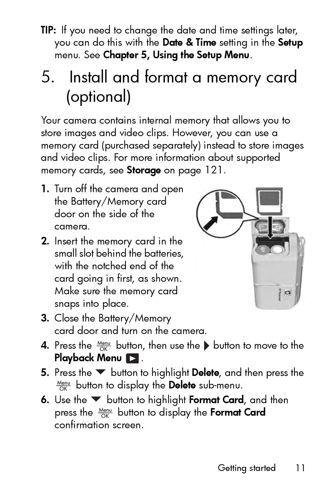 HP E327 manual Install and format a memory card optional 