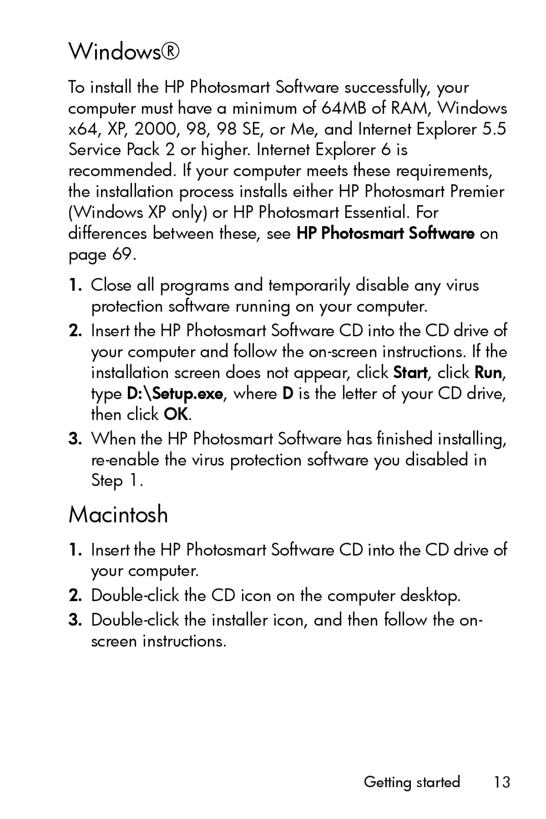 HP E327 manual Windows 