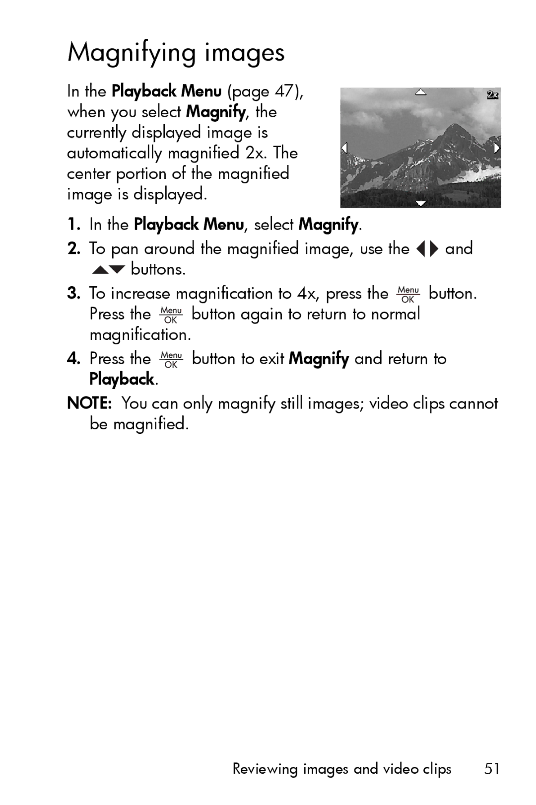 HP E327 manual Magnifying images 