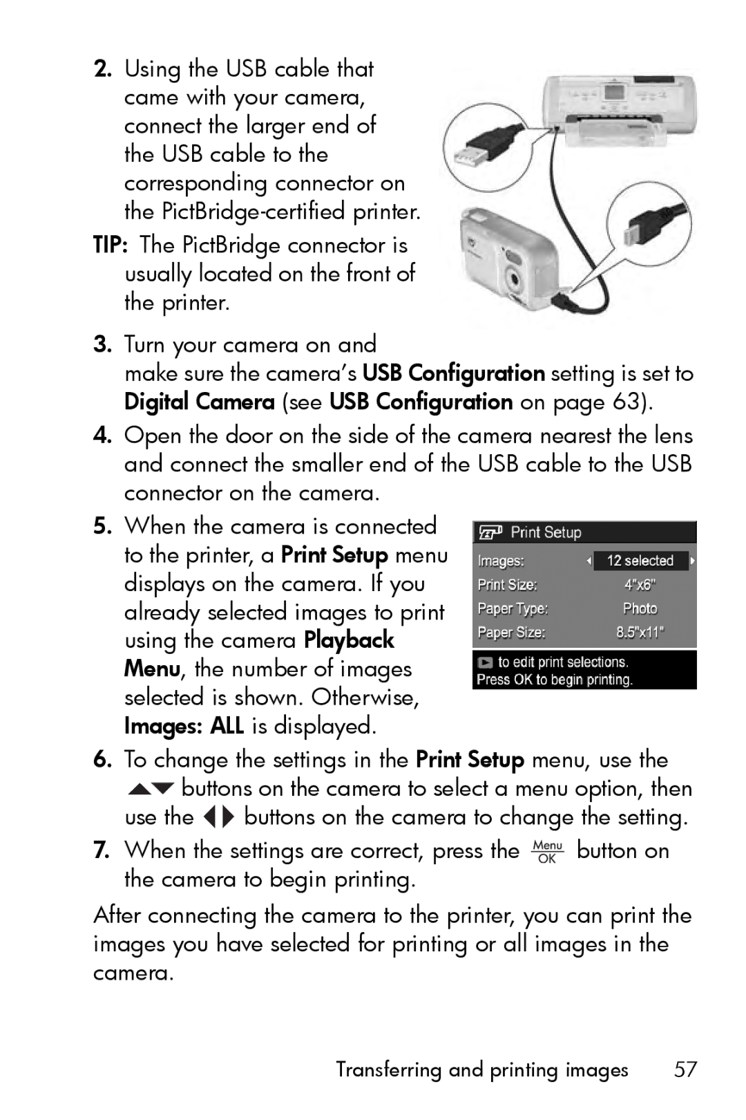 HP E327 manual Transferring and printing images 