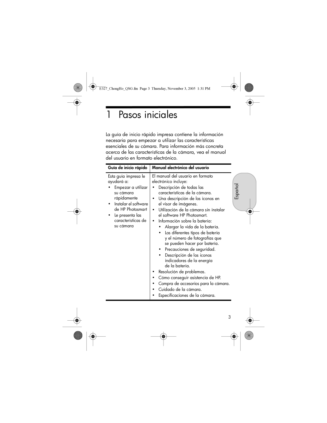 HP E327 manual Pasos iniciales 