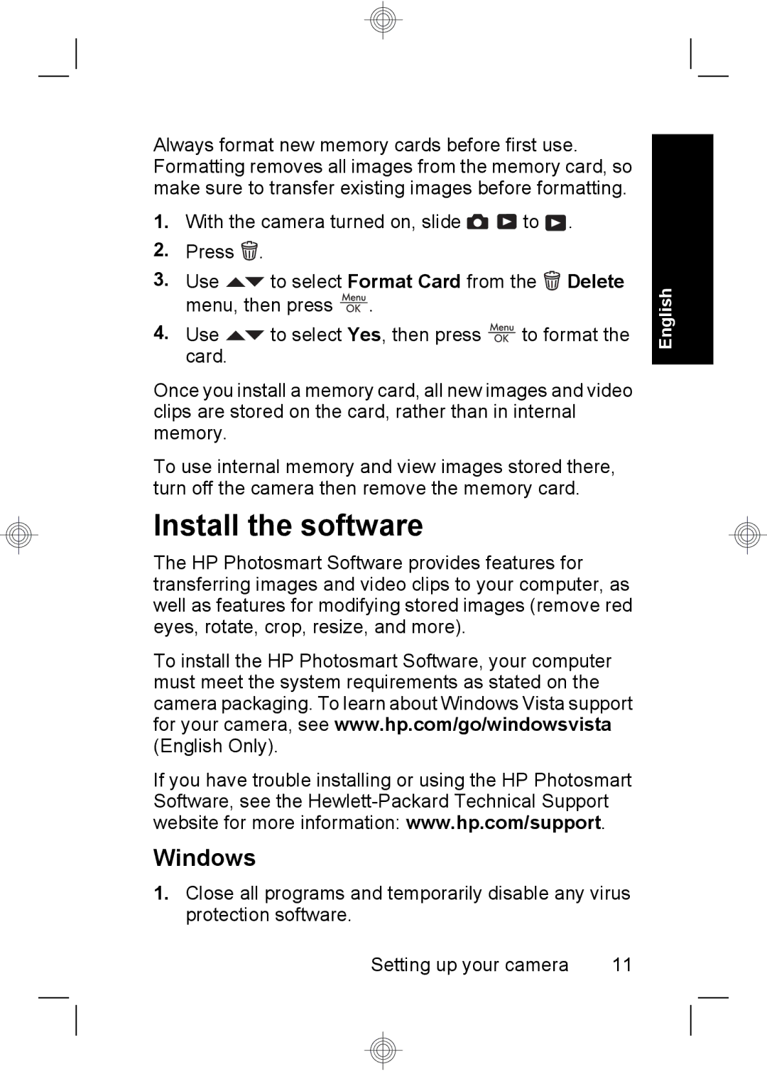 HP E330 manual Install the software, Windows 