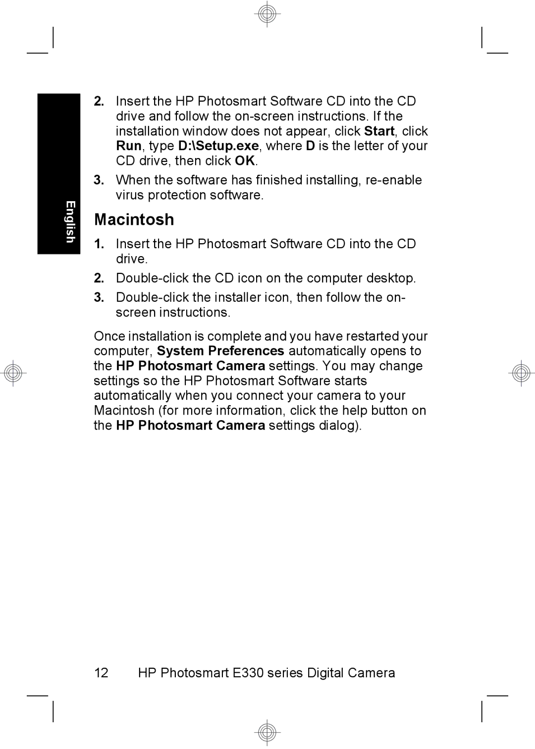 HP E330 manual Macintosh 