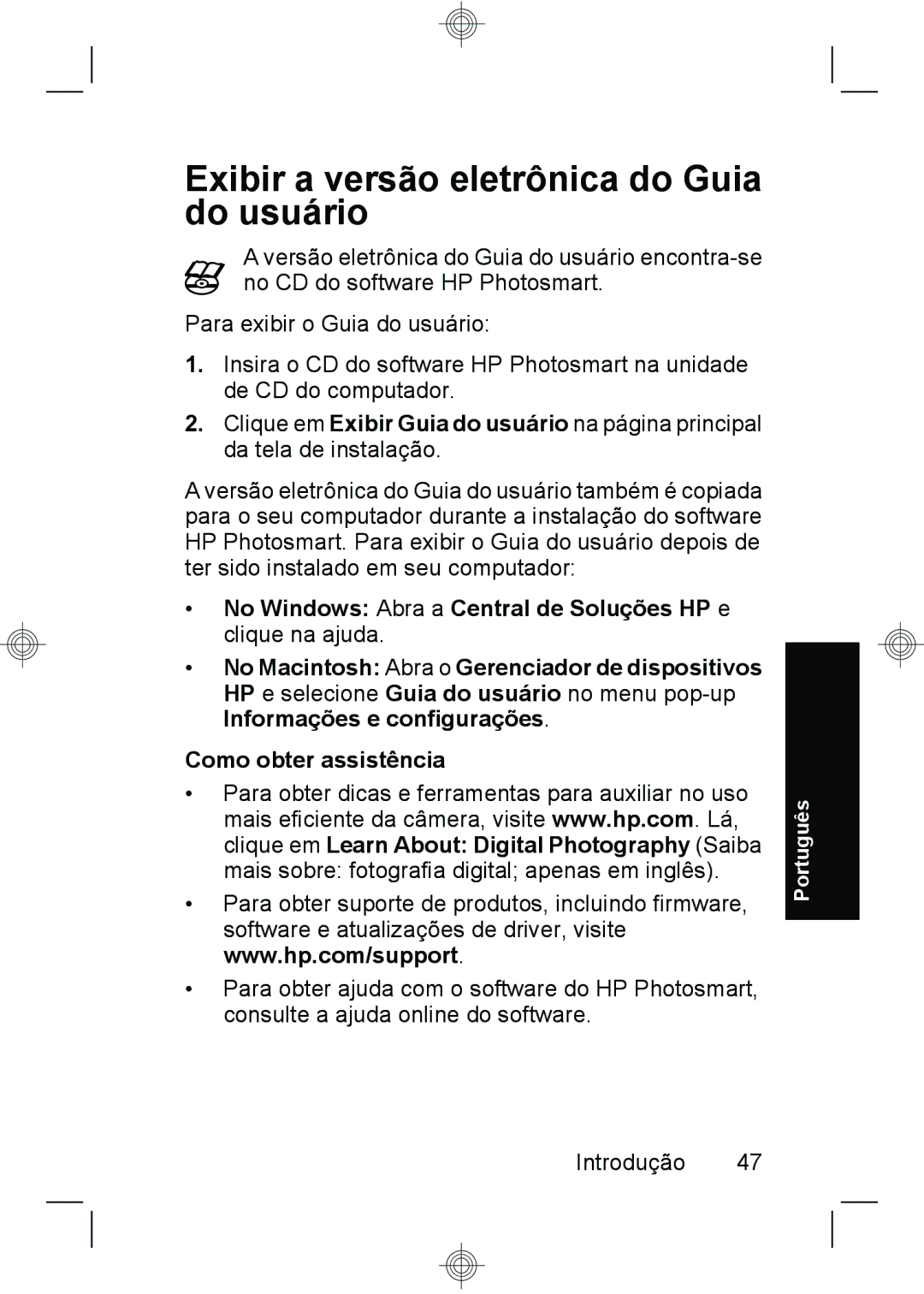 HP E330 manual Exibir a versão eletrônica do Guia do usuário 