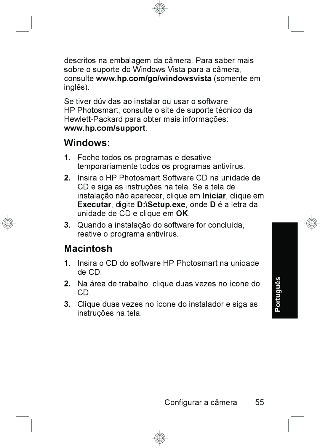 HP E330 manual Se tiver dúvidas ao instalar ou usar o software 