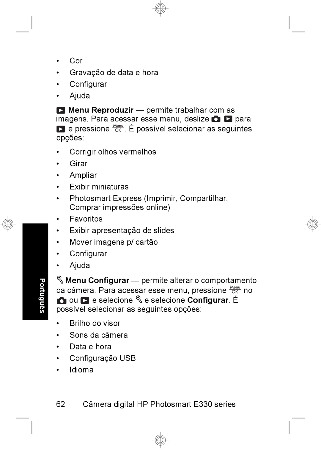 HP E330 manual Português 