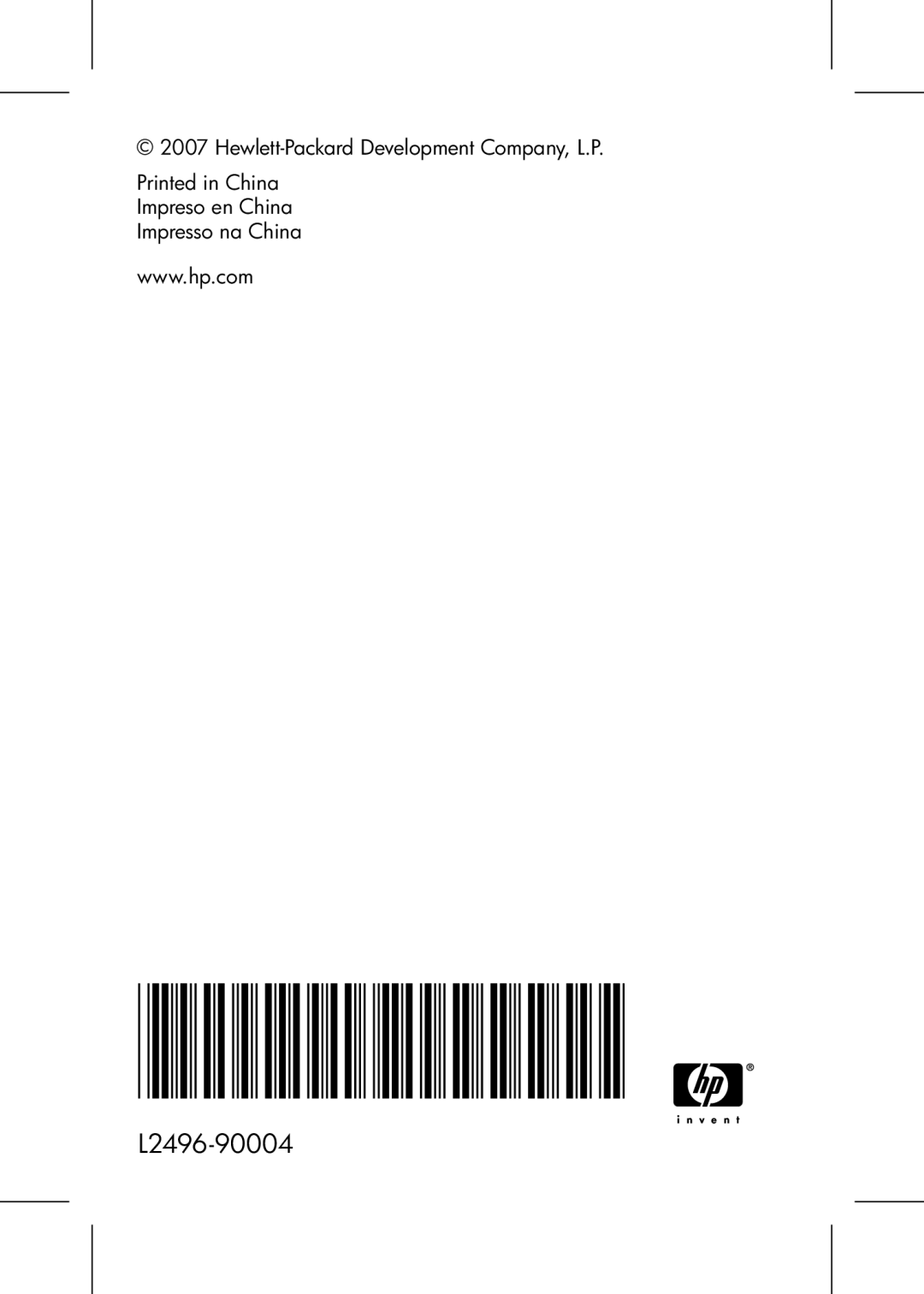 HP E330 manual L2496−90004 