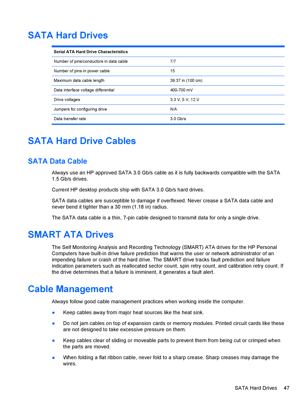 HP E3S33UT#ABA, E3S36UT#ABA Sata Hard Drives, Sata Hard Drive Cables, Smart ATA Drives, Cable Management, Sata Data Cable 