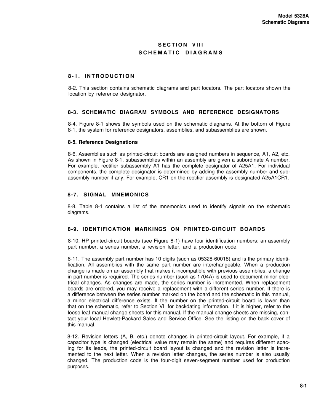 HP E42 manual H E M a T I C D I a G R a M S, Schematic Diagram Symbols and Reference Designators 