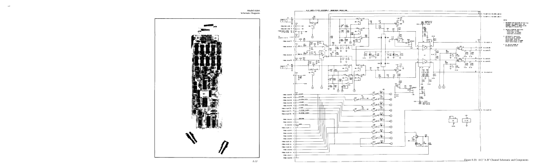 HP E42 manual 20.A12 A-B Channel Schematic and Components 