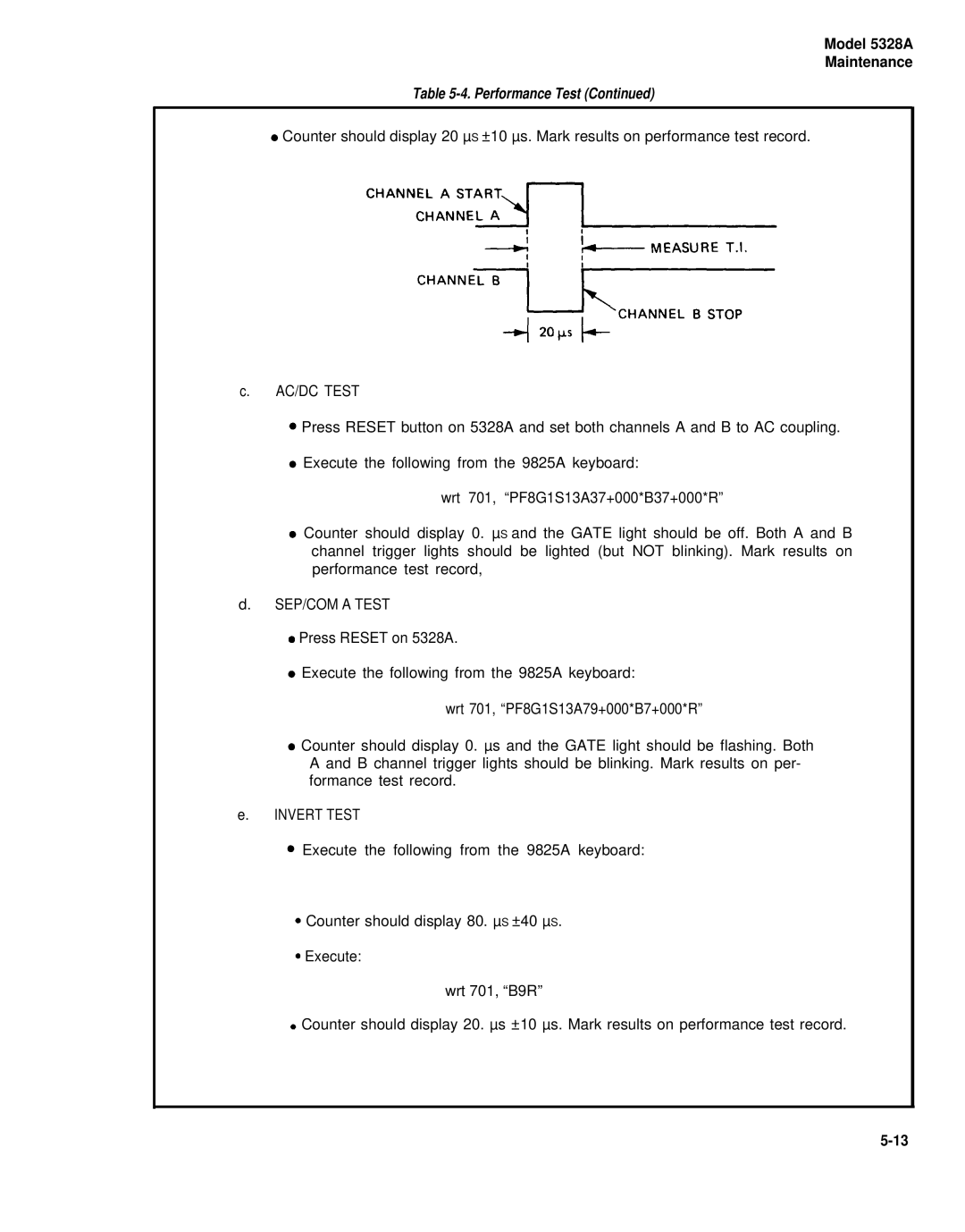 HP E42 manual Performance Test 