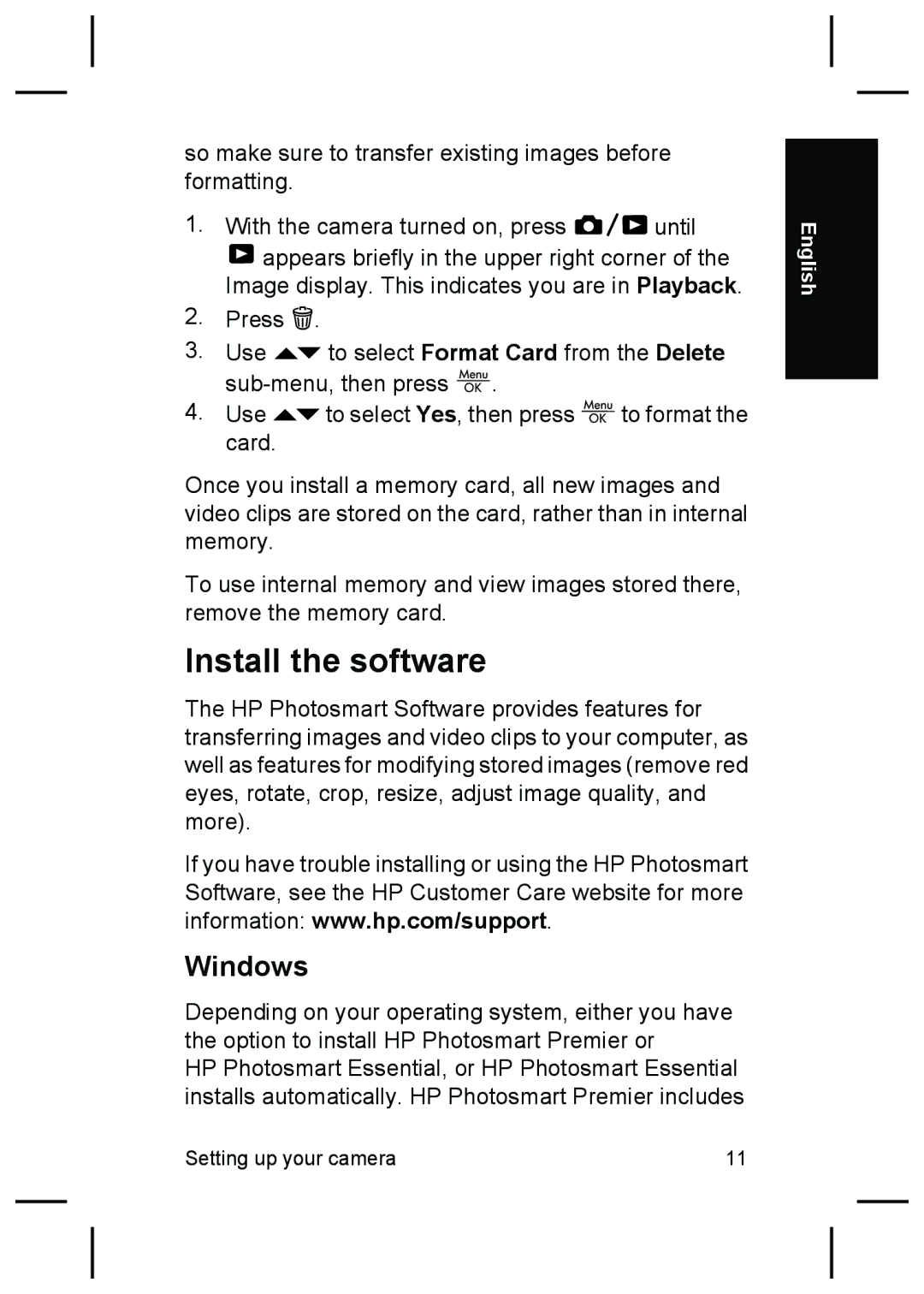 HP E427 manual Install the software, Windows 