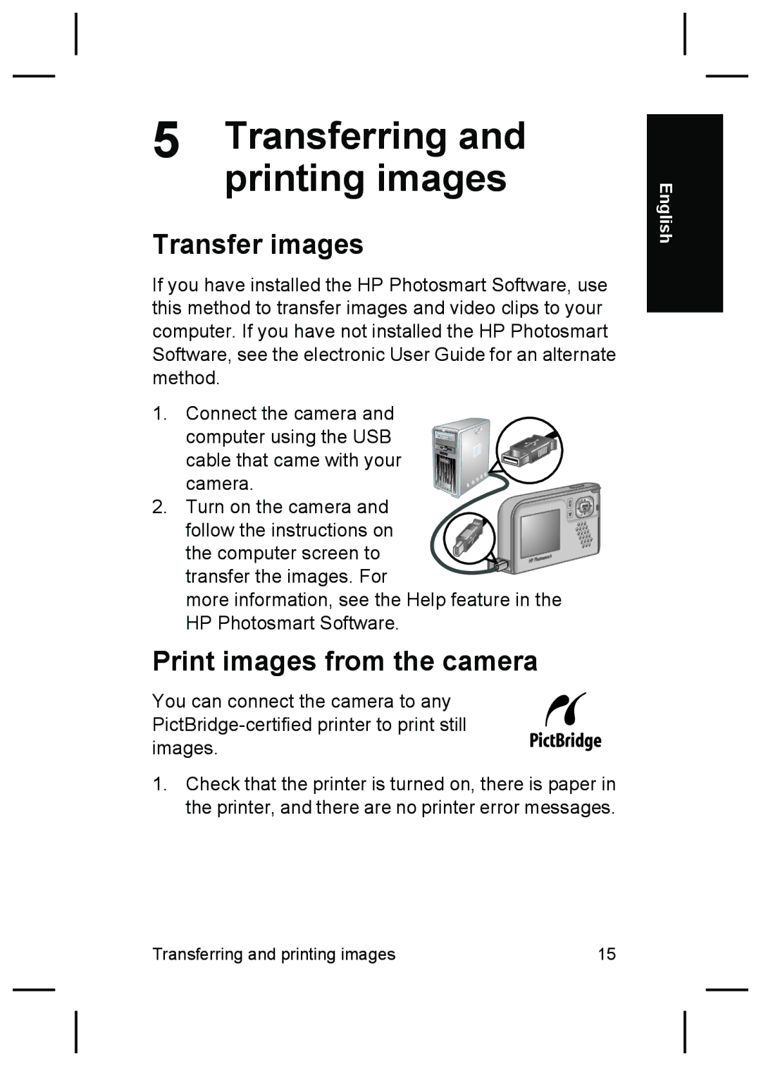 HP E427 manual Transferring and printing images, Transfer images, Print images from the camera 