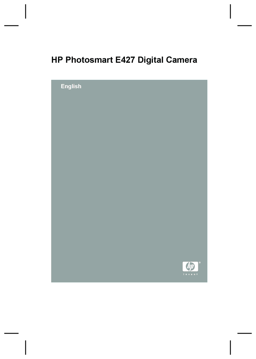 HP manual HP Photosmart E427 Digital Camera 