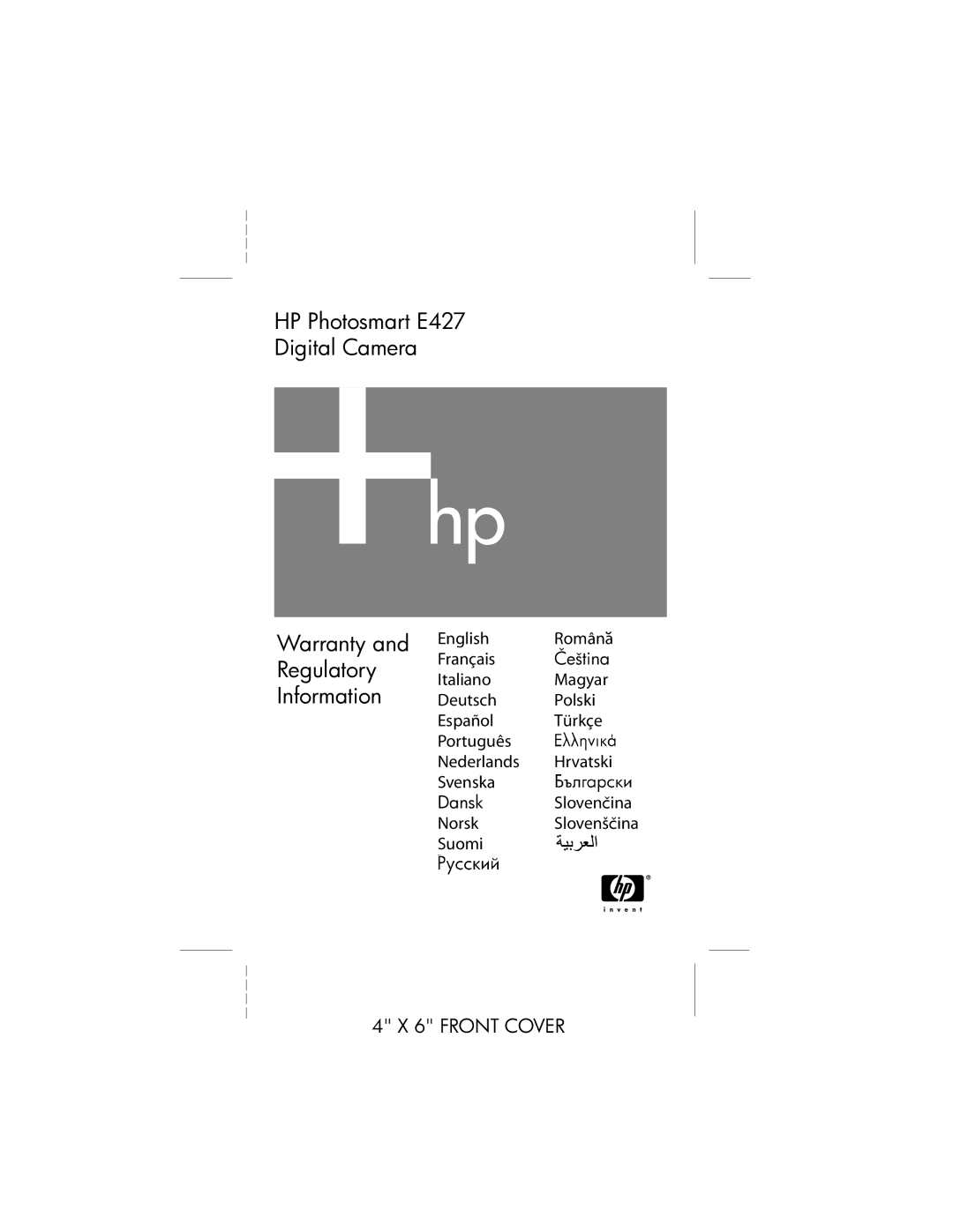 HP E427 manual Warranty Regulatory Information 