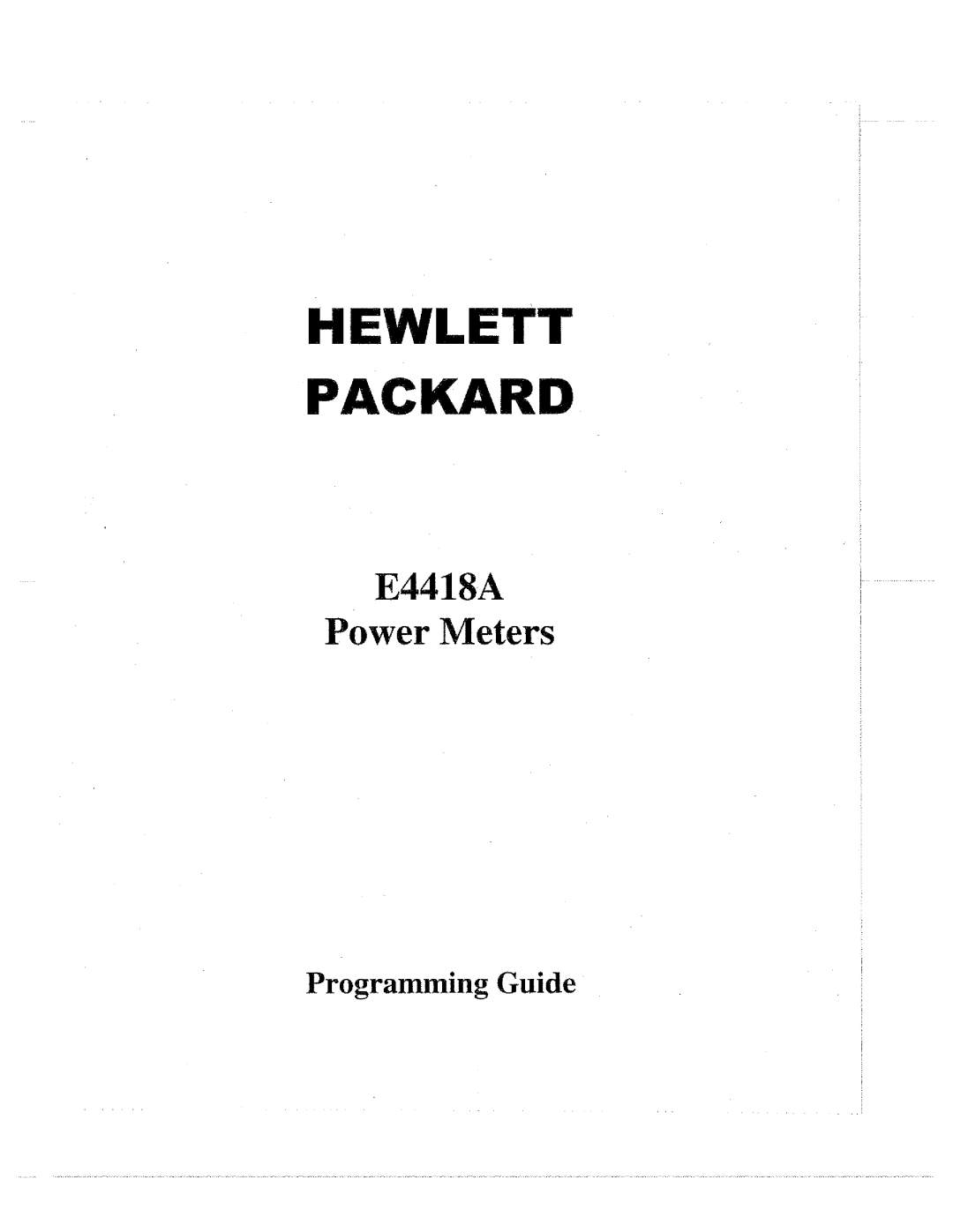 HP E4418A manual 