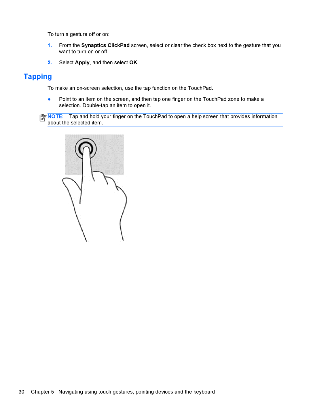 HP E4S20UA#ABA, E4S17UA#ABA, E4S13UA#ABA, 17.3 E0K82UA#ABA manual Tapping 