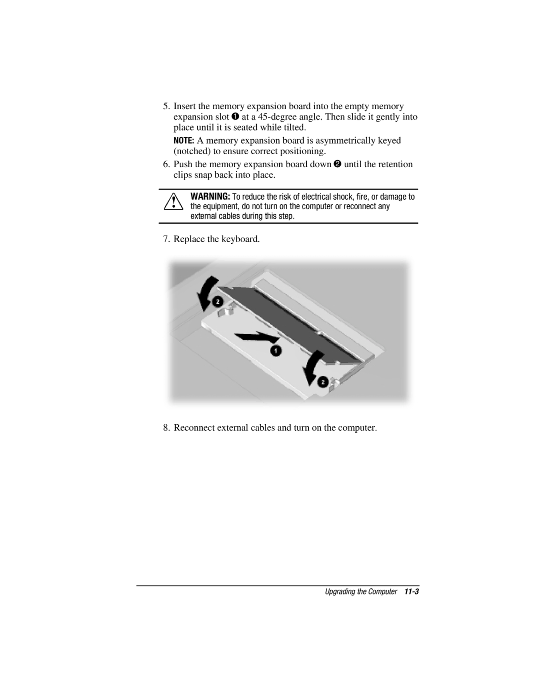 HP e500s manual External cables during this step 